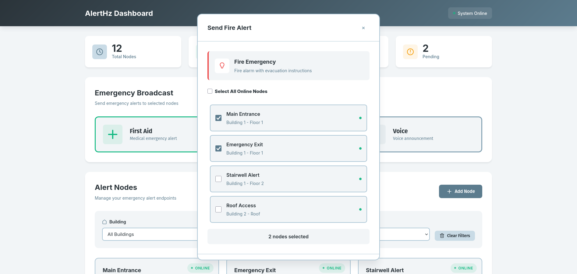 Alert Management Interface